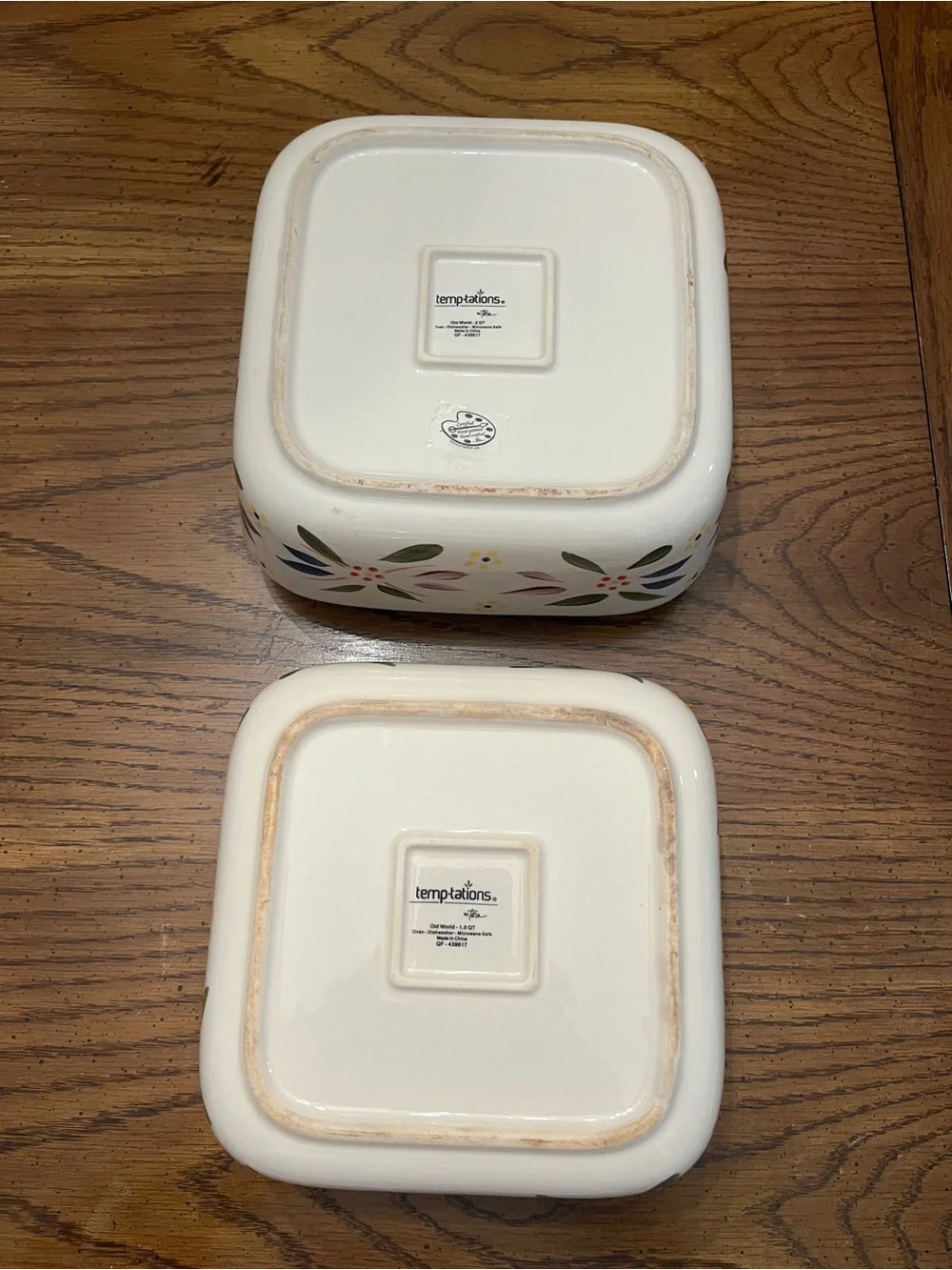 Temptations Old World Confetti Hand-Painted Ceramic Nesting Bakeware Set